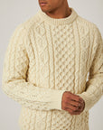 Peregrine Hudson Aran Jumper - Cream-Men's Sweaters-Brooklyn-Vancouver-Yaletown-Canada