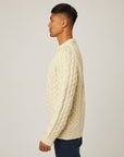 Peregrine Hudson Aran Jumper - Cream-Men's Sweaters-Brooklyn-Vancouver-Yaletown-Canada