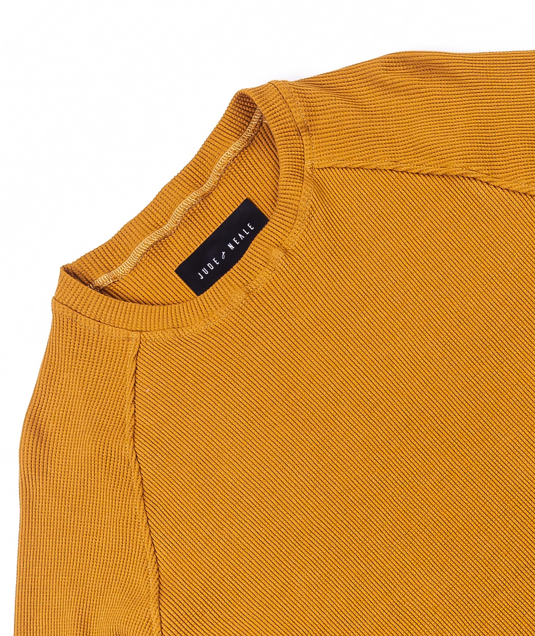 Jude Neale Rogan Waffle Long Sleeve - Mustard-Men's Shirts-Brooklyn-Vancouver-Yaletown-Canada
