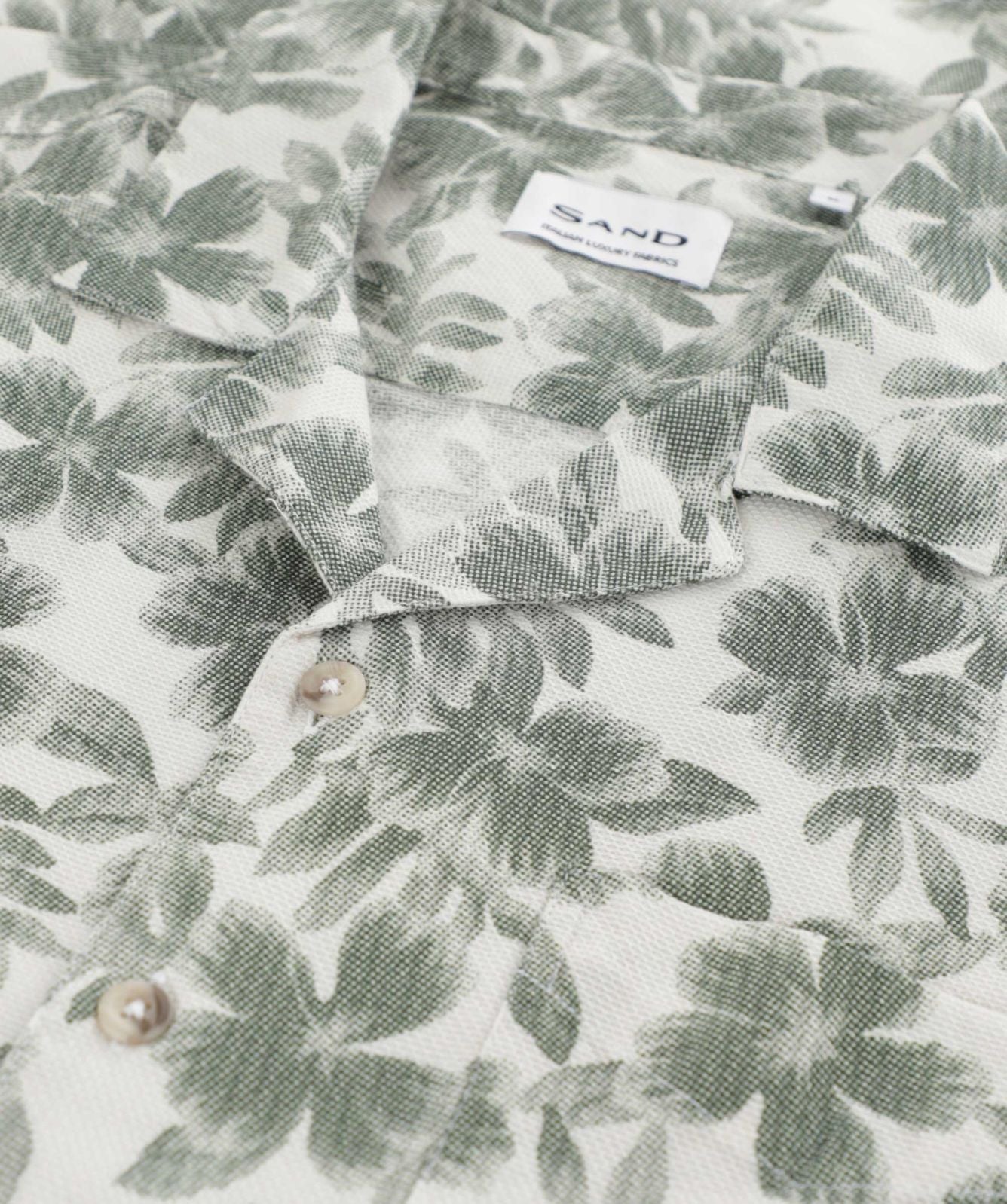 Sand 8337Chad - Green Floral-Men's Shirts-Brooklyn-Vancouver-Yaletown-Canada