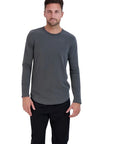 Goodlife-LS Sun-Faded Micro Terry Crew Tee-Black FW23-Men's T-Shirts-Yaletown-Vancouver-Surrey-Canada 