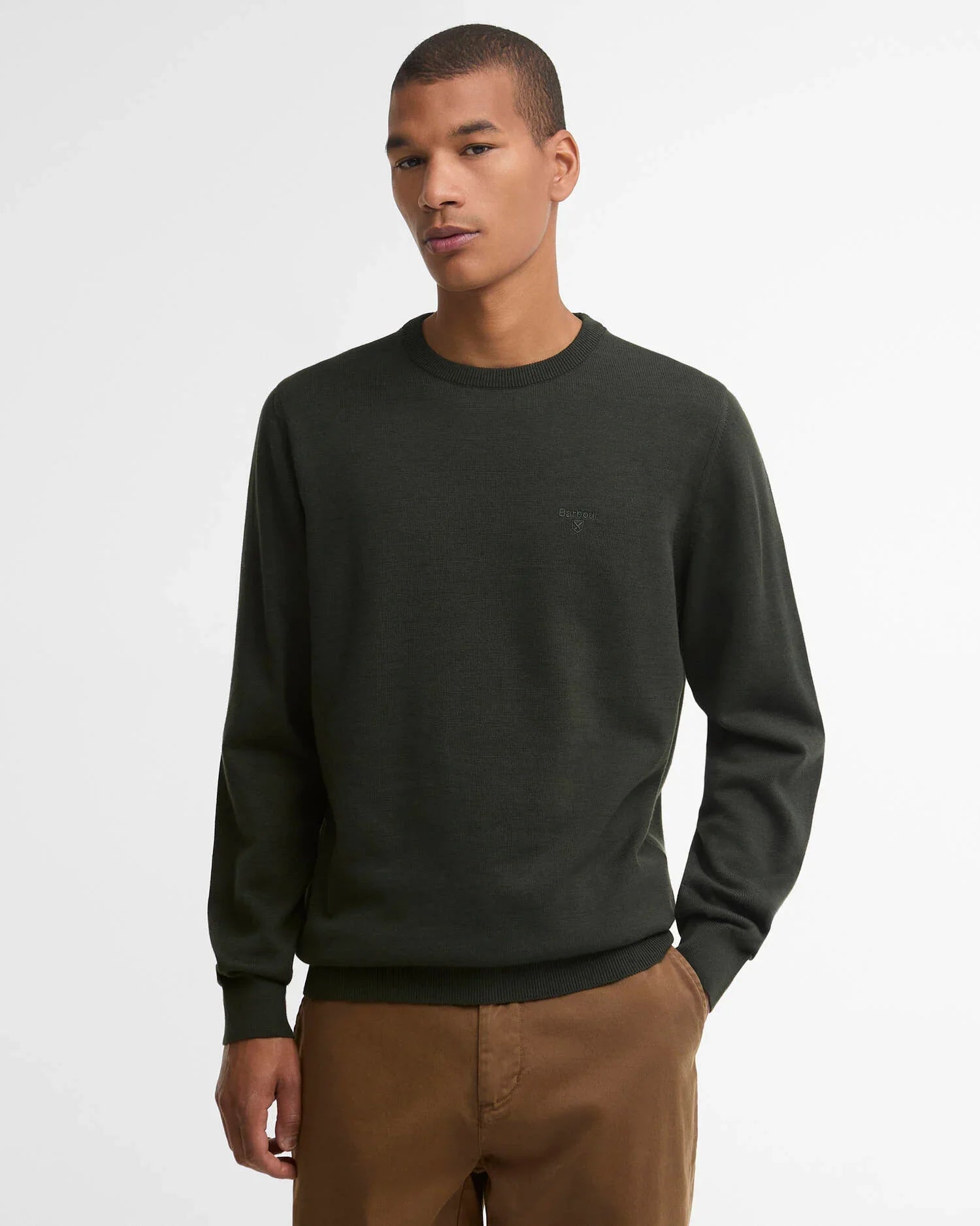 Barbour Pima Cotton Crewneck Sweater - Sage-Men's Sweaters-Brooklyn-Vancouver-Yaletown-Canada