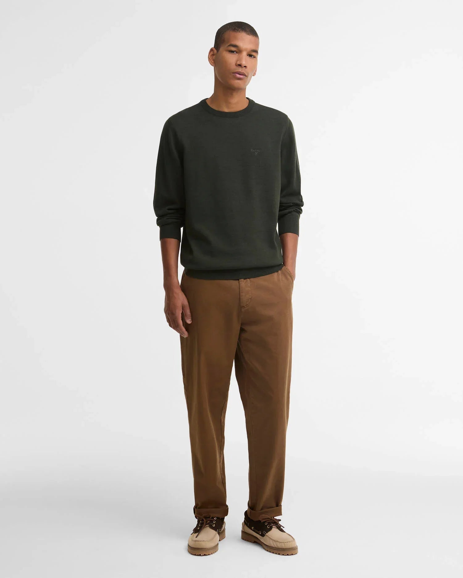 Barbour Pima Cotton Crewneck Sweater - Sage-Men's Sweaters-Brooklyn-Vancouver-Yaletown-Canada