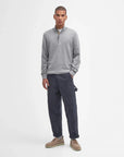 Barbour Cotton Half Zip Knitted Jumper - Grey Marl-Men's Sweaters-Brooklyn-Vancouver-Yaletown-Canada