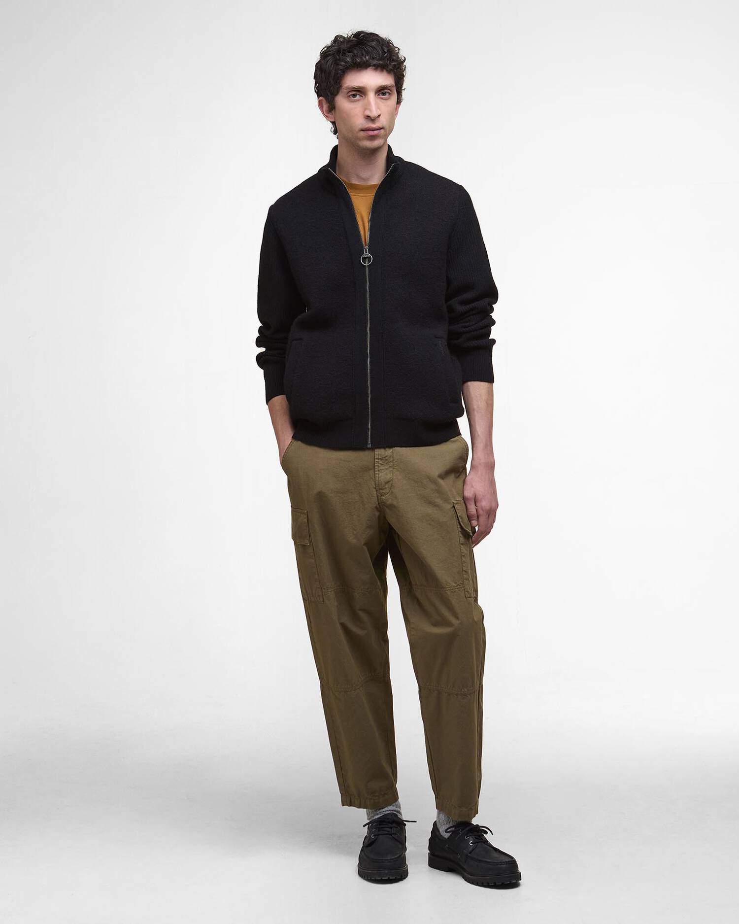 Barbour Milburn Zip Through Knitted Jumper - Black-Men&#39;s Sweaters-Brooklyn-Vancouver-Yaletown-Canada