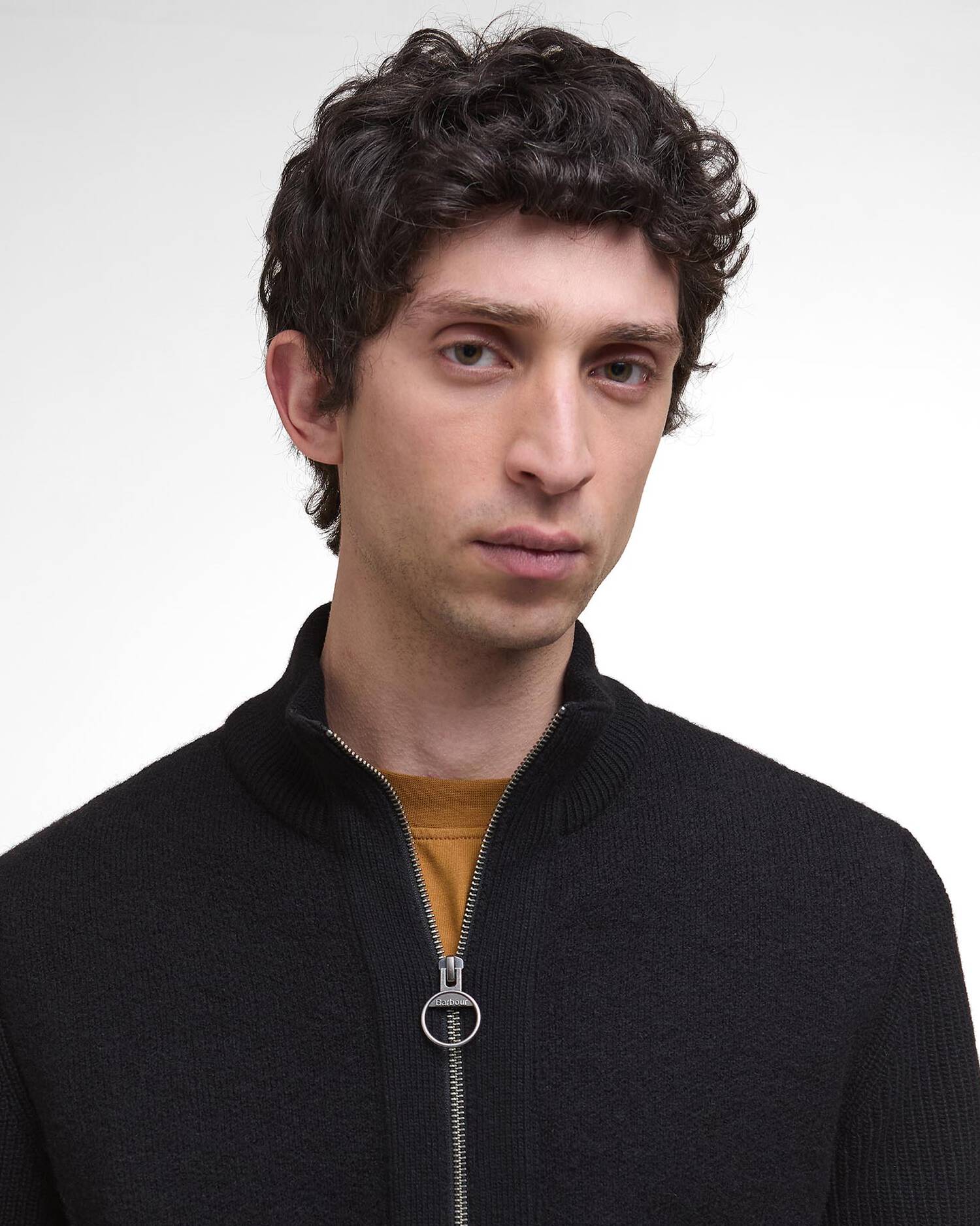 Barbour Milburn Zip Through Knitted Jumper - Black-Men&#39;s Sweaters-Brooklyn-Vancouver-Yaletown-Canada