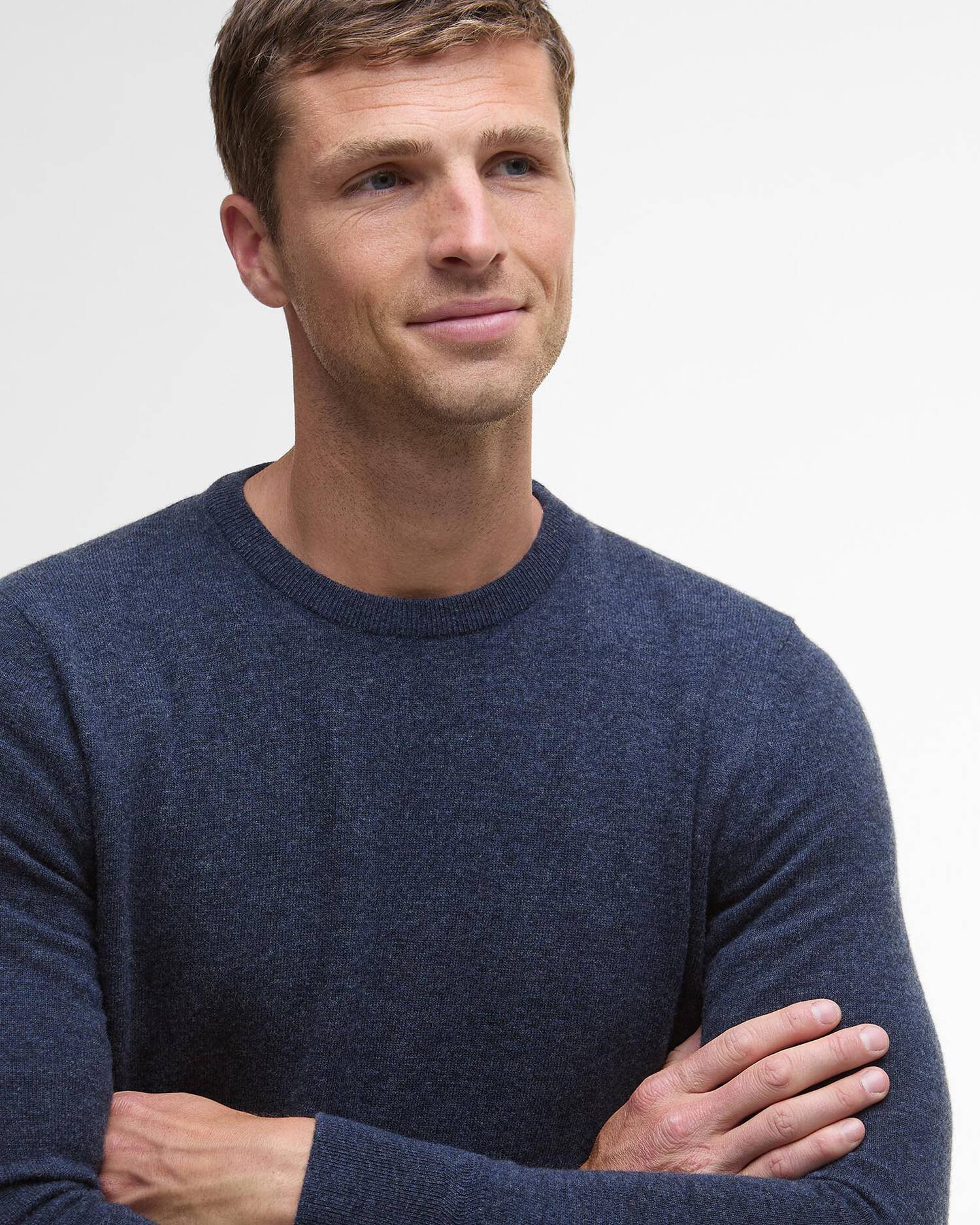 Barbour Waterbury Crew Neck Sweater - Navy-Men&#39;s Sweaters-Brooklyn-Vancouver-Yaletown-Canada