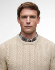 Barbour Lowfen Cable Crew - Stone-Men's Sweaters-Brooklyn-Vancouver-Yaletown-Canada
