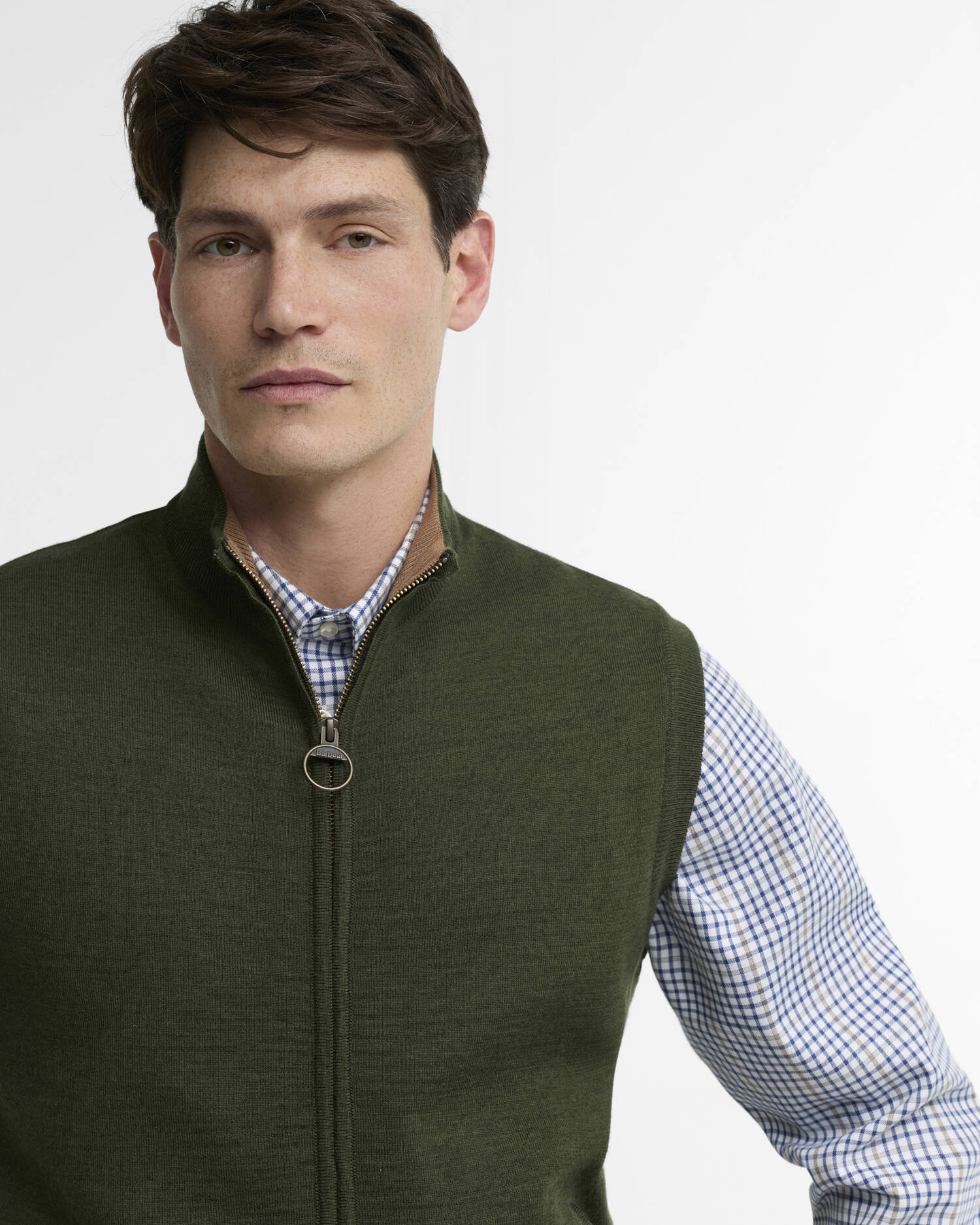 Barbour Marcus Knitted Gilet - Olive-Men's Sweaters-Brooklyn-Vancouver-Yaletown-Canada