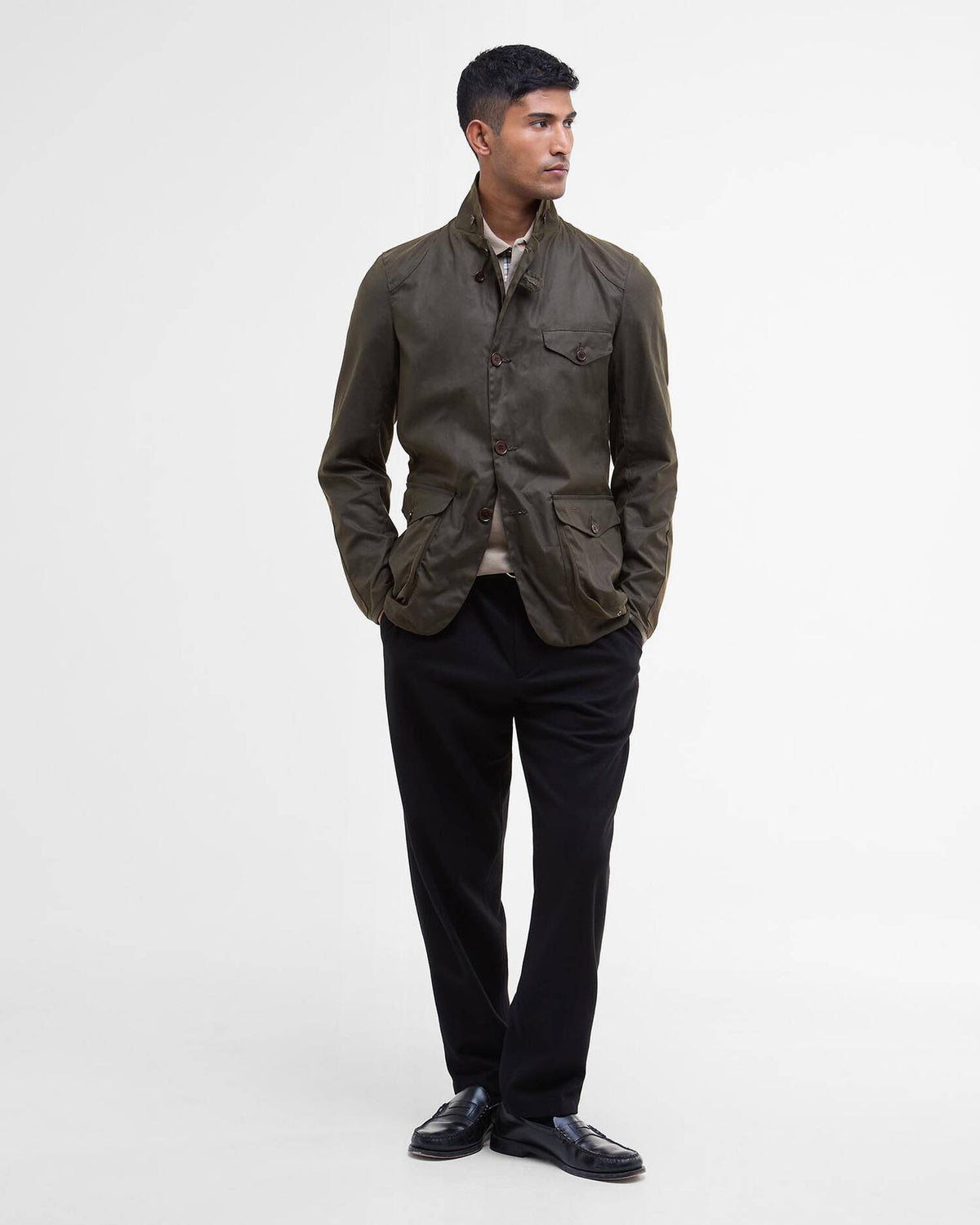 Barbour Beacon Sports Wax Jacket - Olive-Men's Jackets-Brooklyn-Vancouver-Yaletown-Canada
