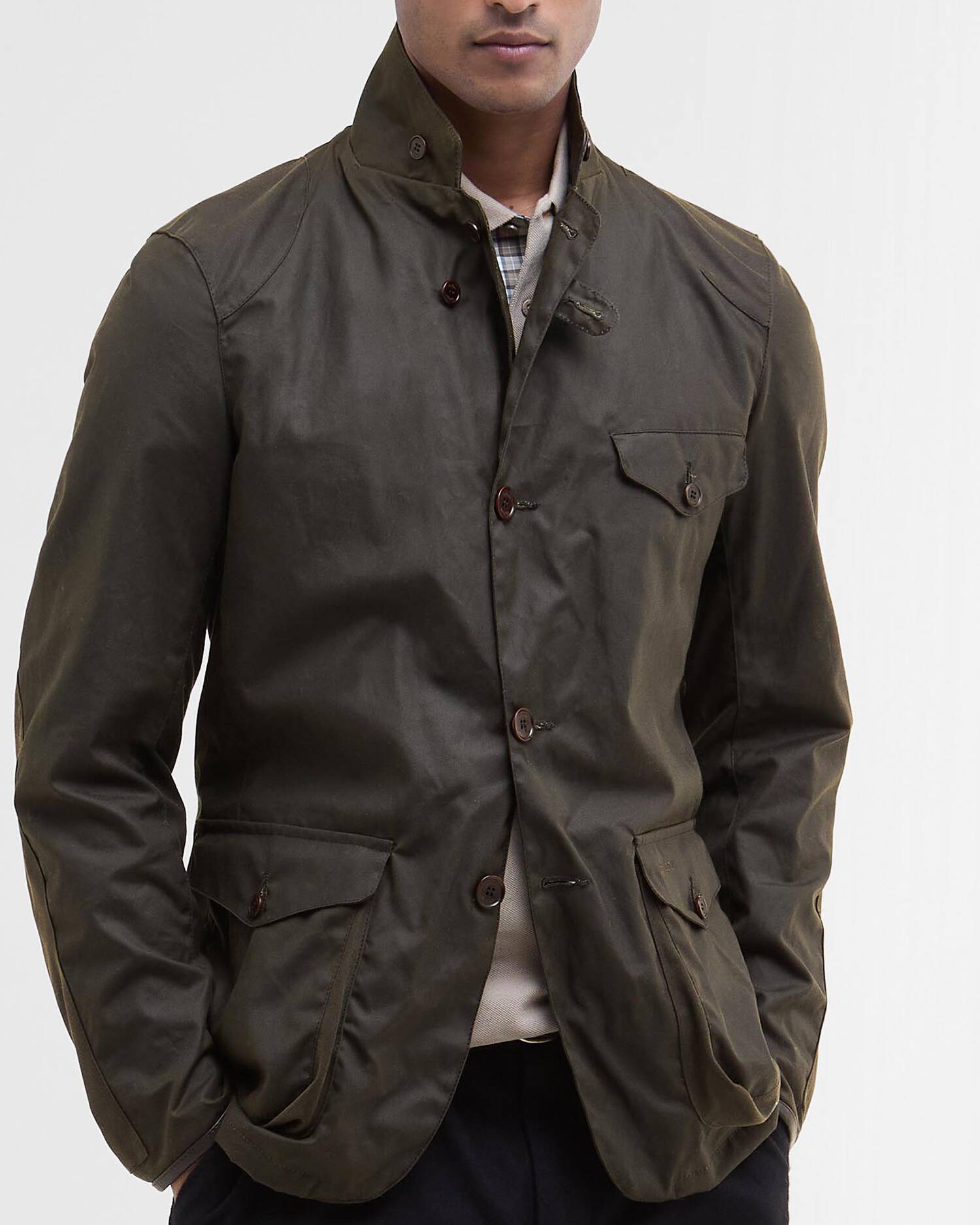 Barbour Beacon Sports Wax Jacket - Olive-Men's Jackets-Brooklyn-Vancouver-Yaletown-Canada