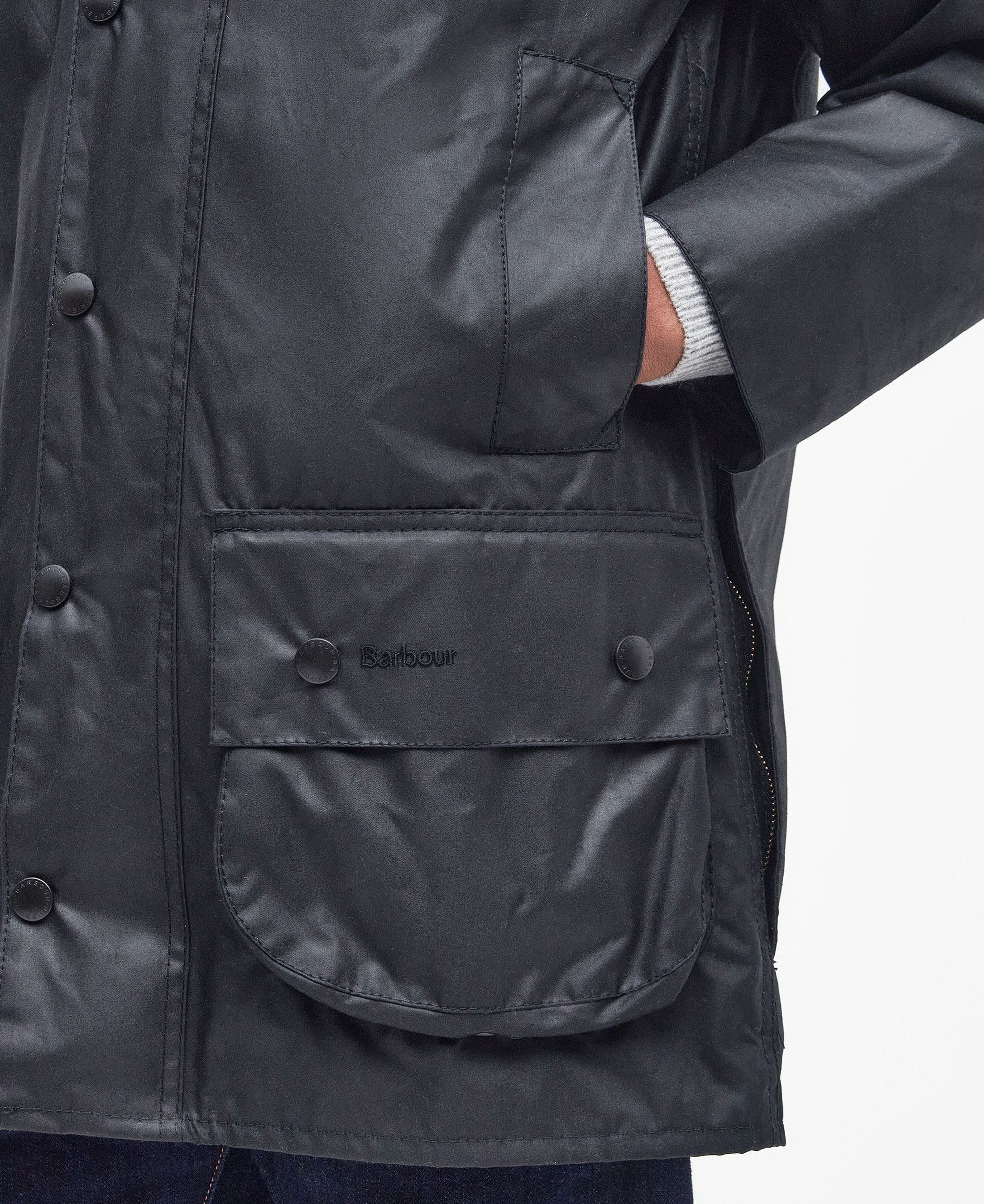 Barbour Beaufort Waxed Jacket - Black-Men's Coats-Brooklyn-Vancouver-Yaletown-Canada