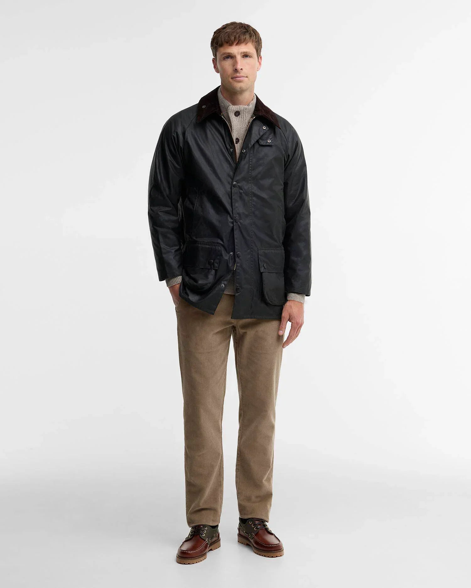 Barbour Beaufort Wax Jacket - Sage-Men's Coats-Brooklyn-Vancouver-Yaletown-Canada