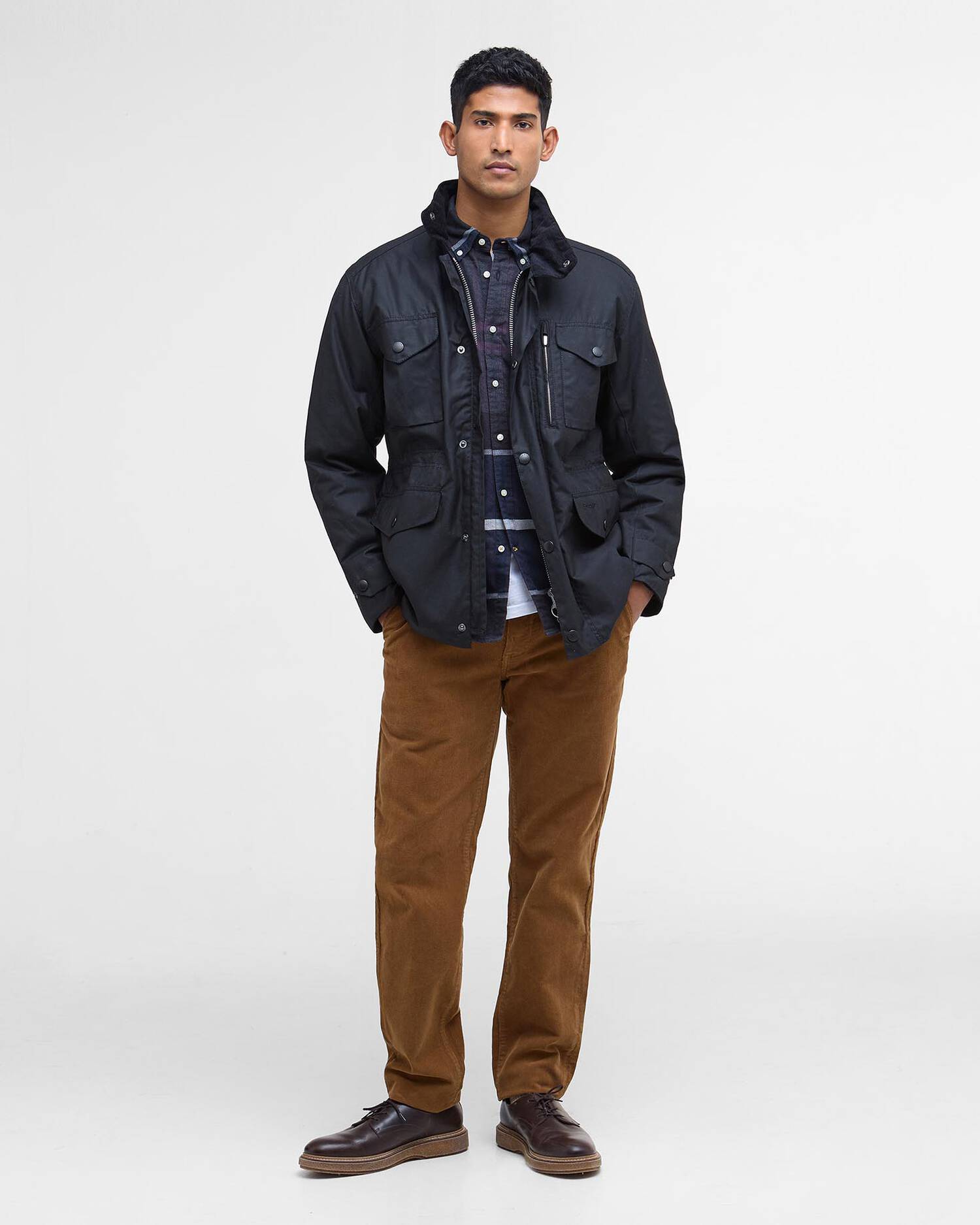 Barbour Sapper Wax Jacket - Black/Classic-Men&#39;s Jackets-Brooklyn-Vancouver-Yaletown-Canada