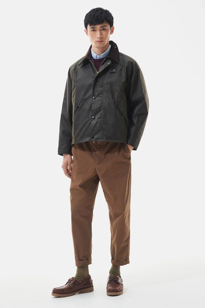 Barbour Os Transport Wax Jacket - Olive-Men's Coats-Brooklyn-Vancouver-Yaletown-Canada