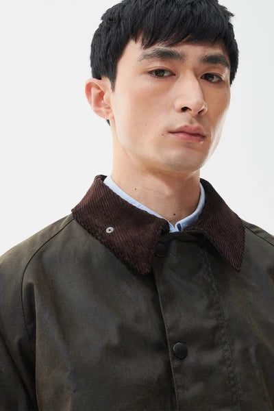 Barbour Os Transport Wax Jacket - Olive-Men's Coats-Brooklyn-Vancouver-Yaletown-Canada