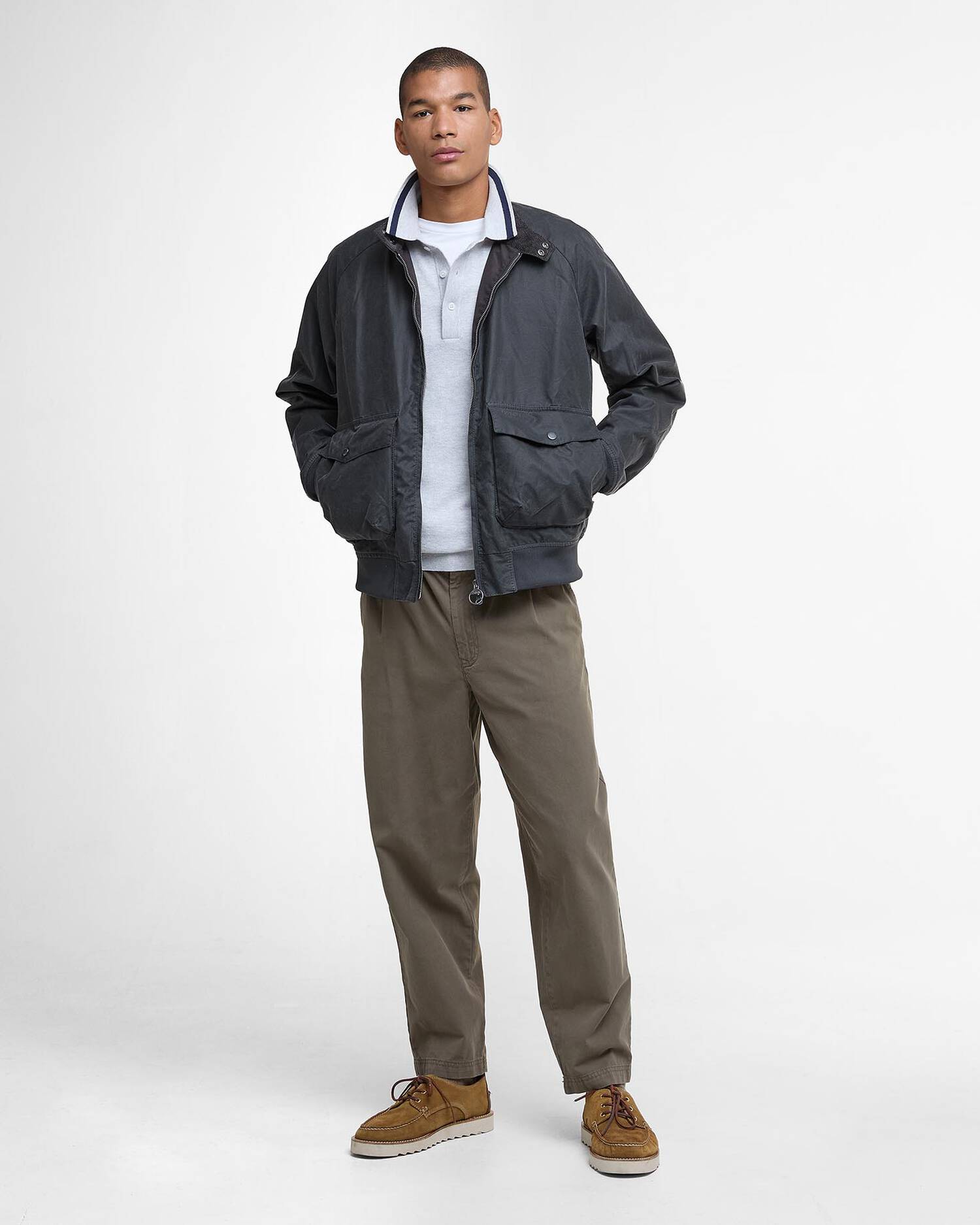 Barbour Modern Royston Wax Jacket - Grey-Men&#39;s Jackets-Brooklyn-Vancouver-Yaletown-Canada