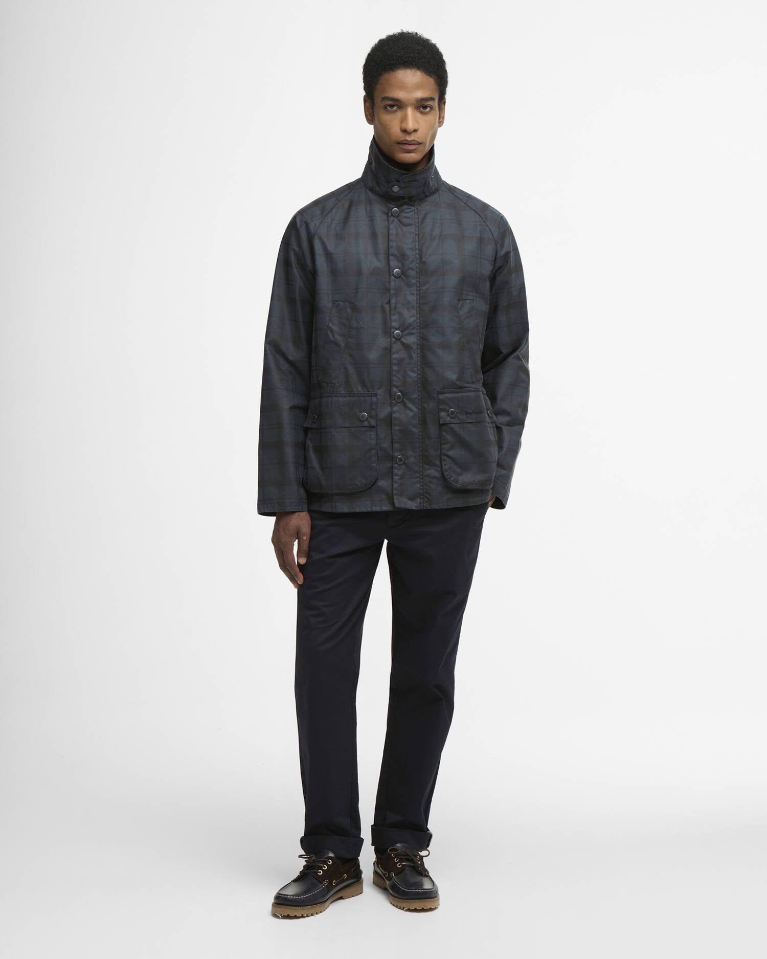Barbour Tartan Ambleside - Navy Tartan-Men's Coats-Brooklyn-Vancouver-Yaletown-Canada