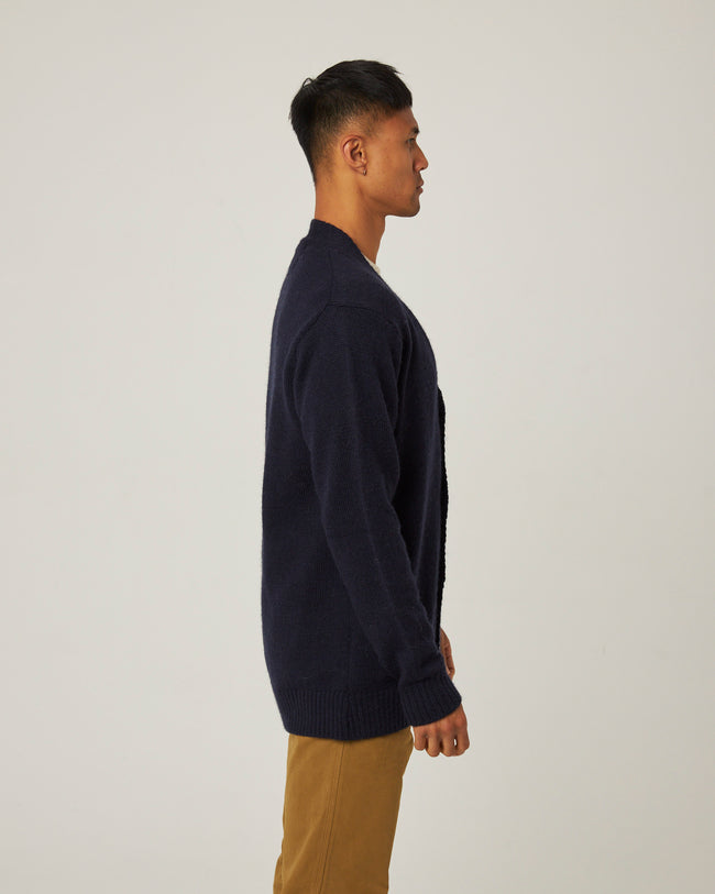 Peregrine Merino Wool Makers Stitch Cardigan Navy-Men&#39;s Sweaters-Brooklyn-Vancouver-Yaletown-Canada