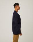 Peregrine Merino Wool Makers Stitch Cardigan Navy-Men's Sweaters-Brooklyn-Vancouver-Yaletown-Canada