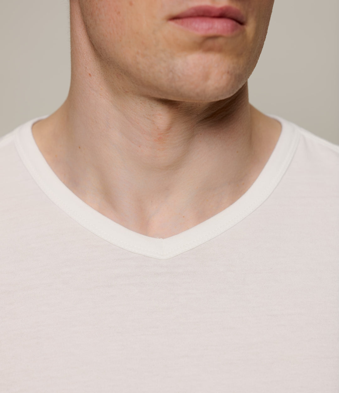 Merz Soft Pima Cotton V-Neck T-Shirt - White-Men's T-Shirts-Brooklyn-Vancouver-Yaletown-Canada