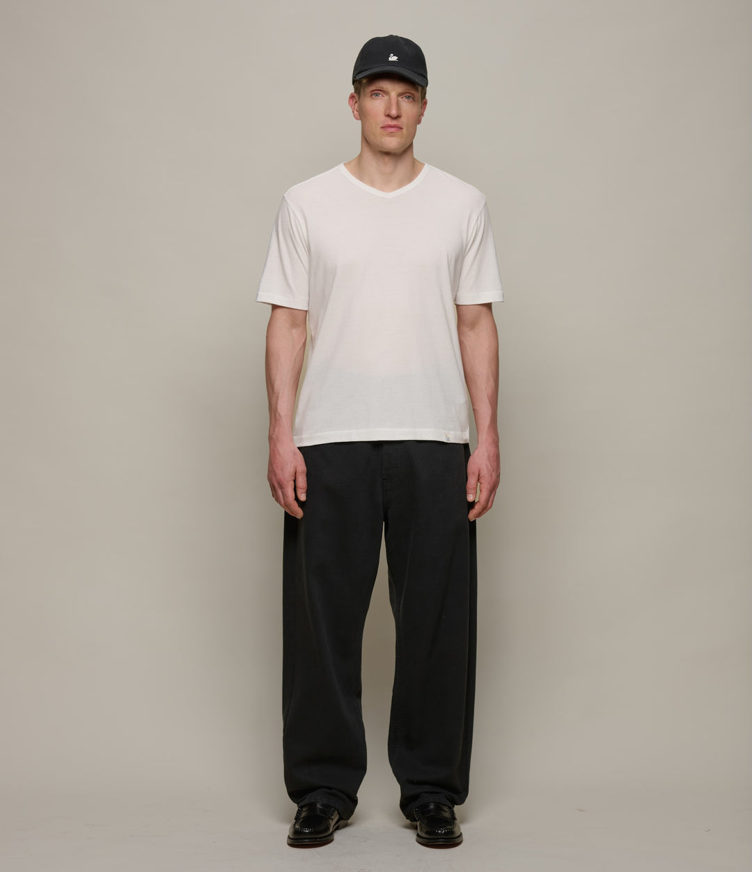 Merz Soft Pima Cotton V-Neck T-Shirt - White-Men's T-Shirts-Brooklyn-Vancouver-Yaletown-Canada