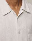 Merz Linen Bowling Short Sleeve Shirt - Light Stone-Men's Shirts-Brooklyn-Vancouver-Yaletown-Canada