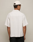 Merz Linen Bowling Short Sleeve Shirt - Light Stone-Men's Shirts-Brooklyn-Vancouver-Yaletown-Canada