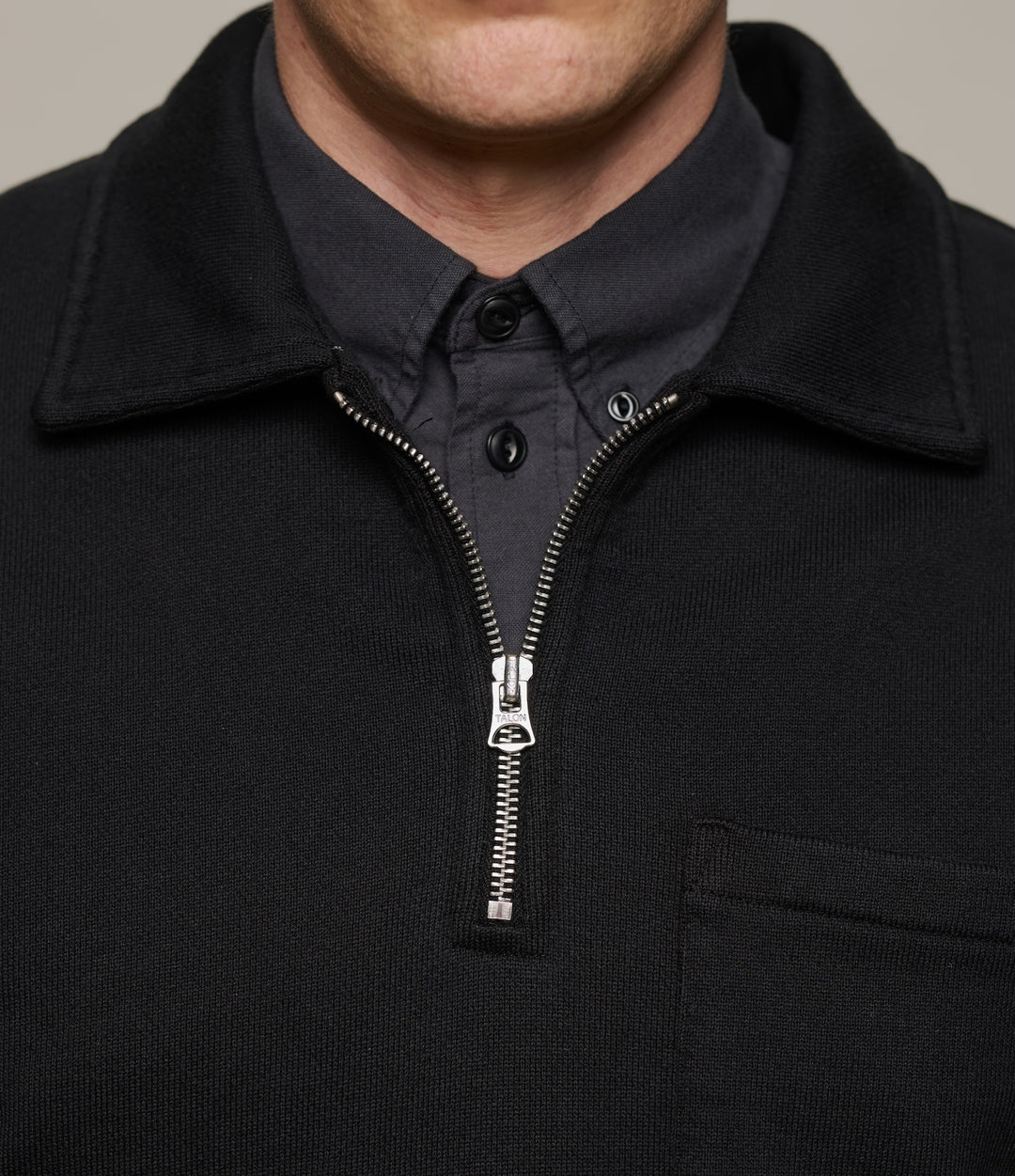 Merz Authentic Fleece Half-Zip Sweatshirt - Deep Black-Men's Sweatshirts-Brooklyn-Vancouver-Yaletown-Canada