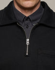 Merz Authentic Fleece Half-Zip Sweatshirt - Deep Black-Men's Sweatshirts-Brooklyn-Vancouver-Yaletown-Canada