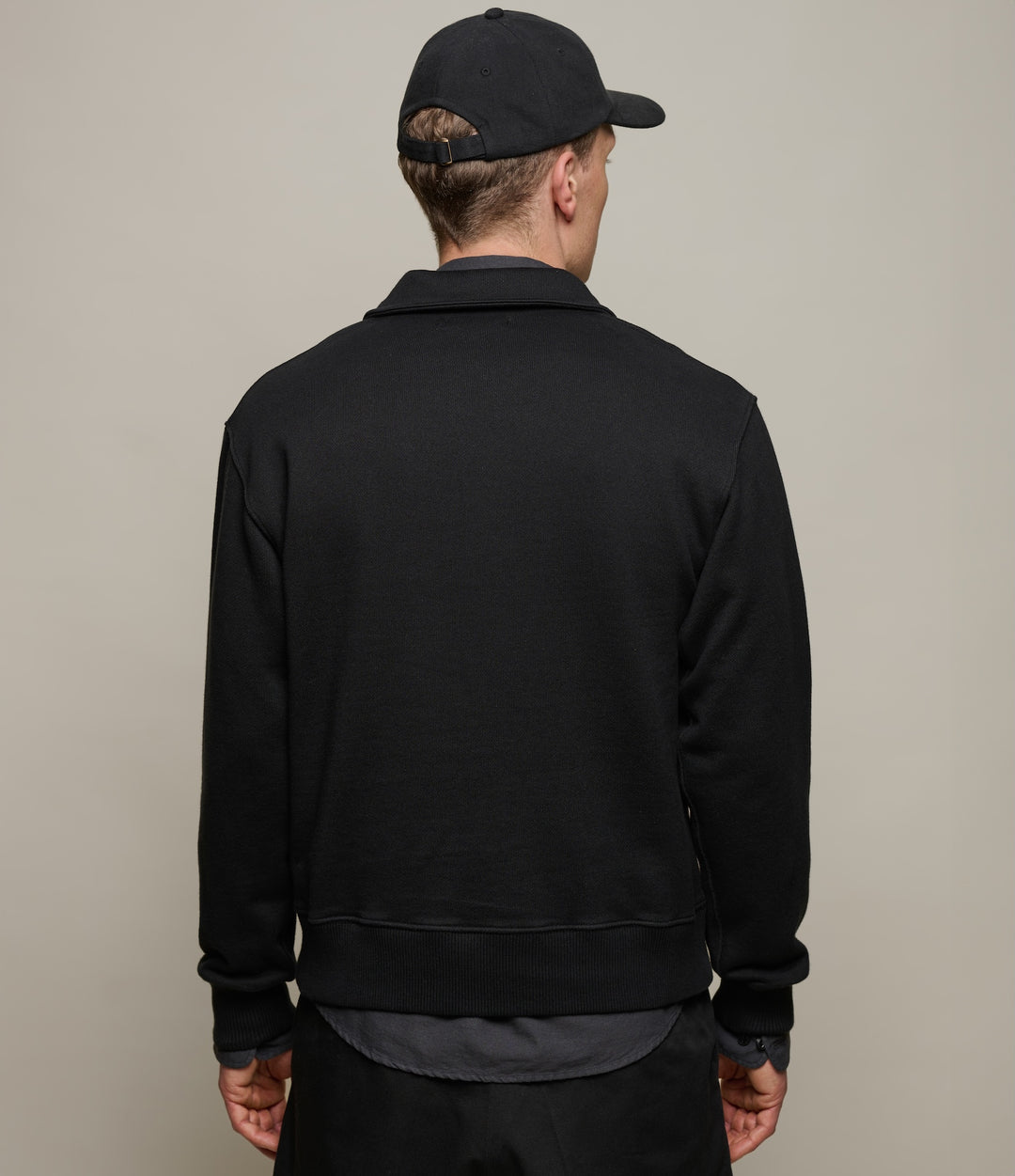Merz Authentic Fleece Half-Zip Sweatshirt - Deep Black-Men's Sweatshirts-Brooklyn-Vancouver-Yaletown-Canada