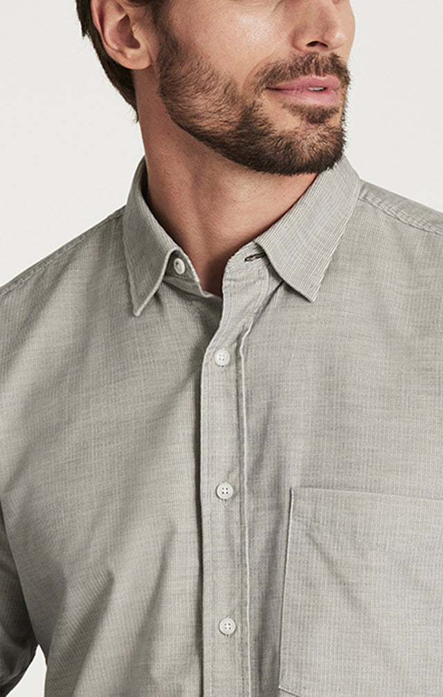 34 Heritage Corduroy Shirt Grey-Men's Shirts-Brooklyn-Vancouver-Yaletown-Canada