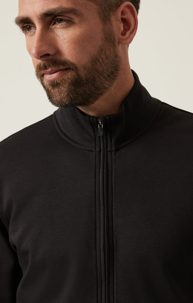 34 Heritage High Neck Zip-Up Black-Men&#39;s Sweaters-Brooklyn-Vancouver-Yaletown-Canada