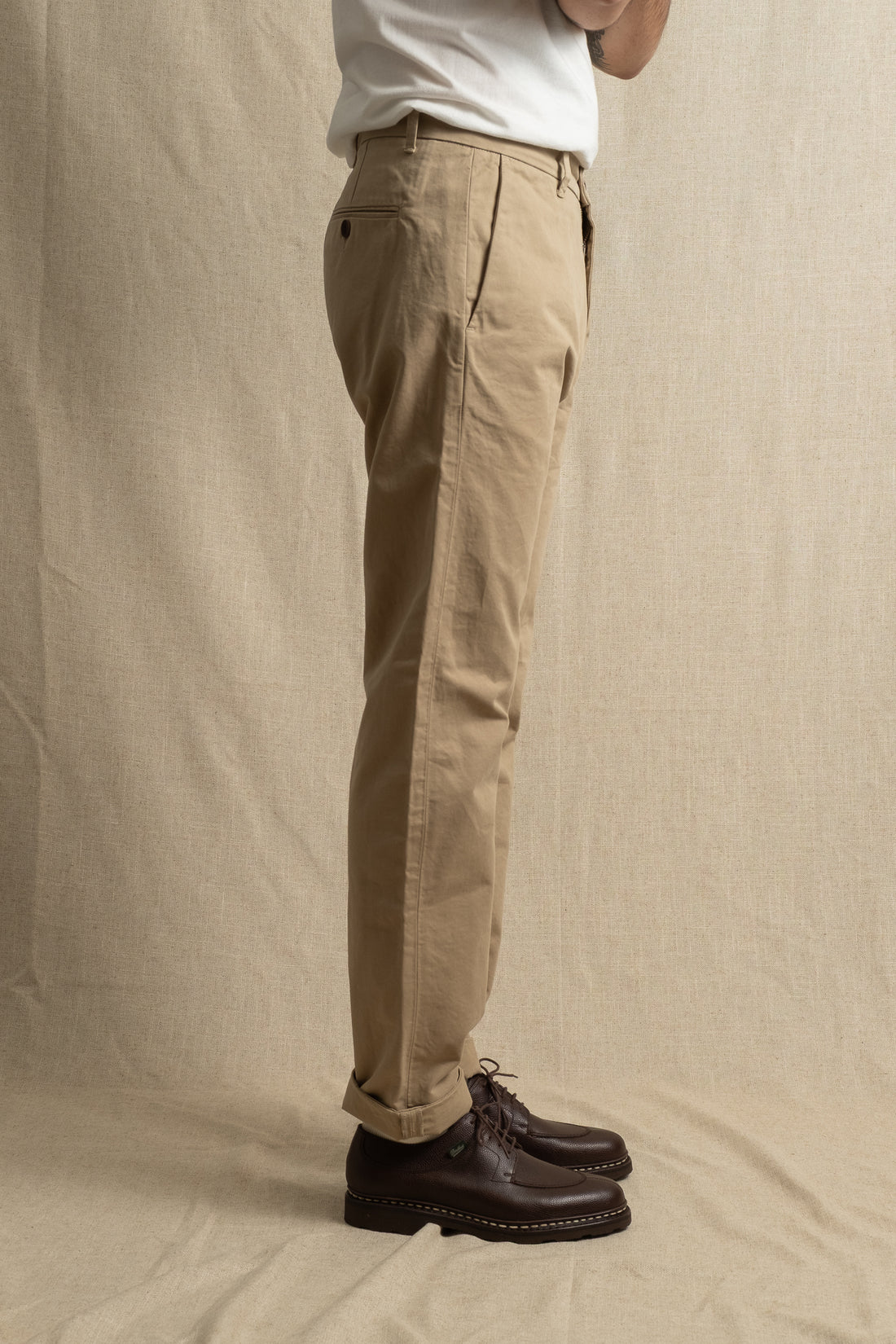 COF Studio Officer Pants Double Twisted Twill Beige-Men's Pants-Brooklyn-Vancouver-Yaletown-Canada