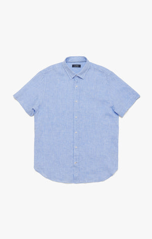 34 Heritage Linen Short Sleeve Shirt Hawaiian Ocean-Men's Shirts-Brooklyn-Vancouver-Yaletown-Canada