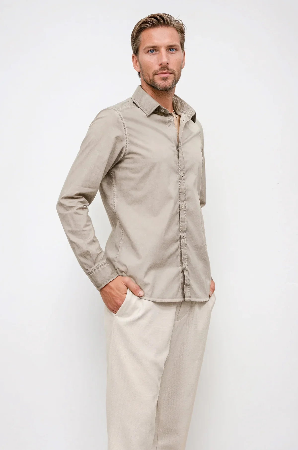 Ploumanach Harrison Poplin Shirt - Grafite-Men's Shirts-Brooklyn-Vancouver-Yaletown-Canada