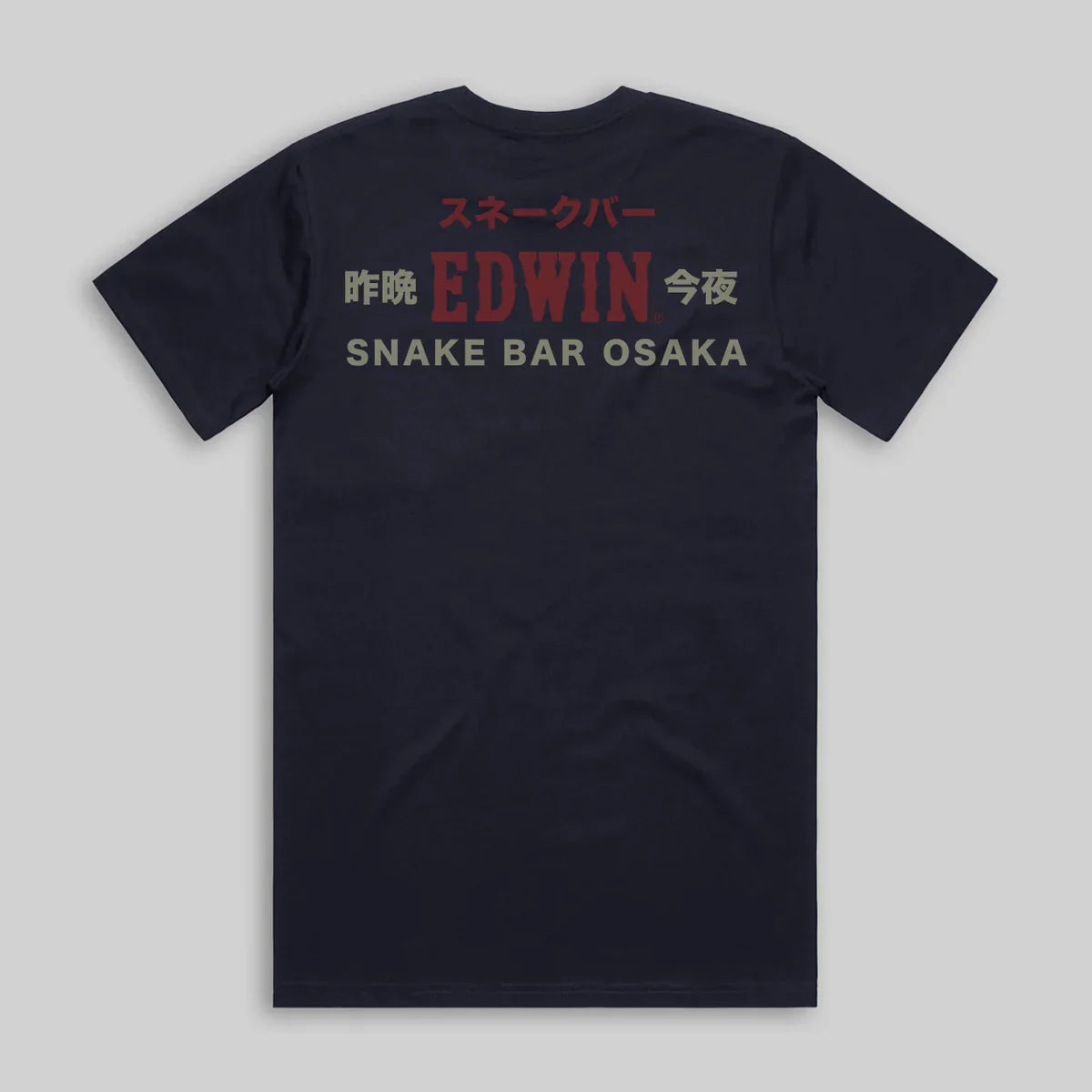 Edwin Snake Bar T-Shirt - Navy