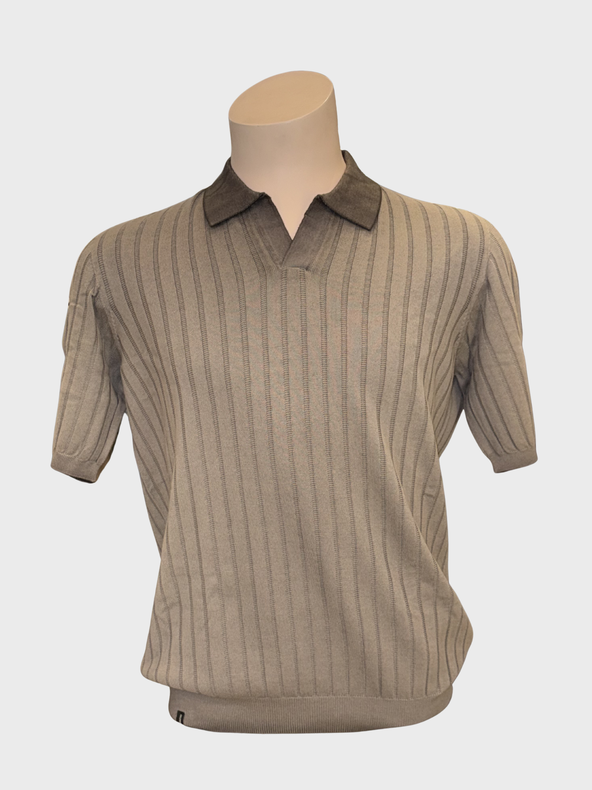 Arovescio Polo Derby Costa Piatta "Wave" Johnny Collar - Bark-Men's Sweaters-Brooklyn-Vancouver-Yaletown-Canada