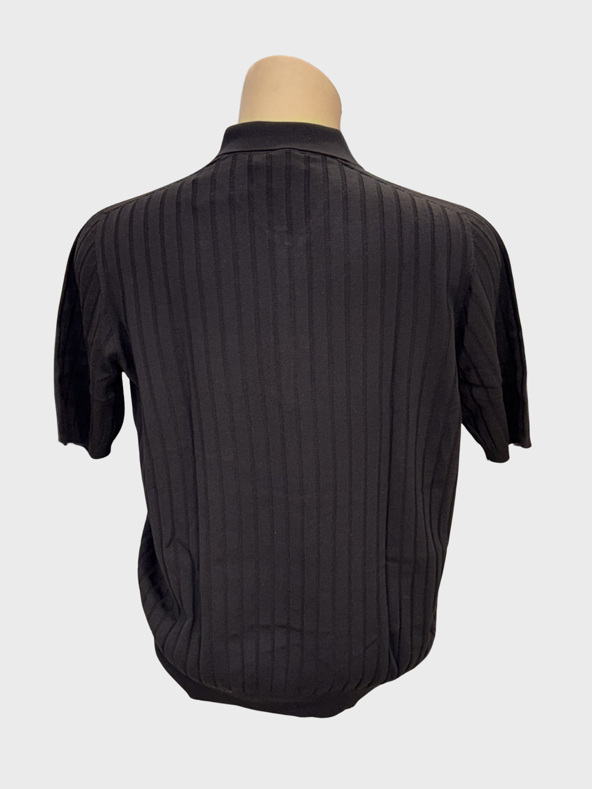 Arovescio Polo Zip Mc Costa Piatta Zip Polo - Black-Men's T-Shirts-Brooklyn-Vancouver-Yaletown-Canada