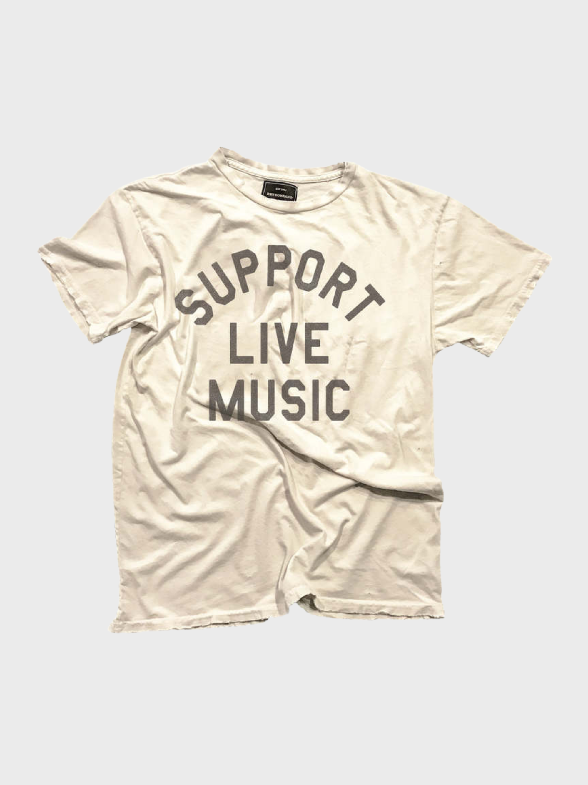 Retro Brand T-Shirt Support Live Music Vintage White-Men's T-Shirts-Brooklyn-Vancouver-Yaletown-Canada