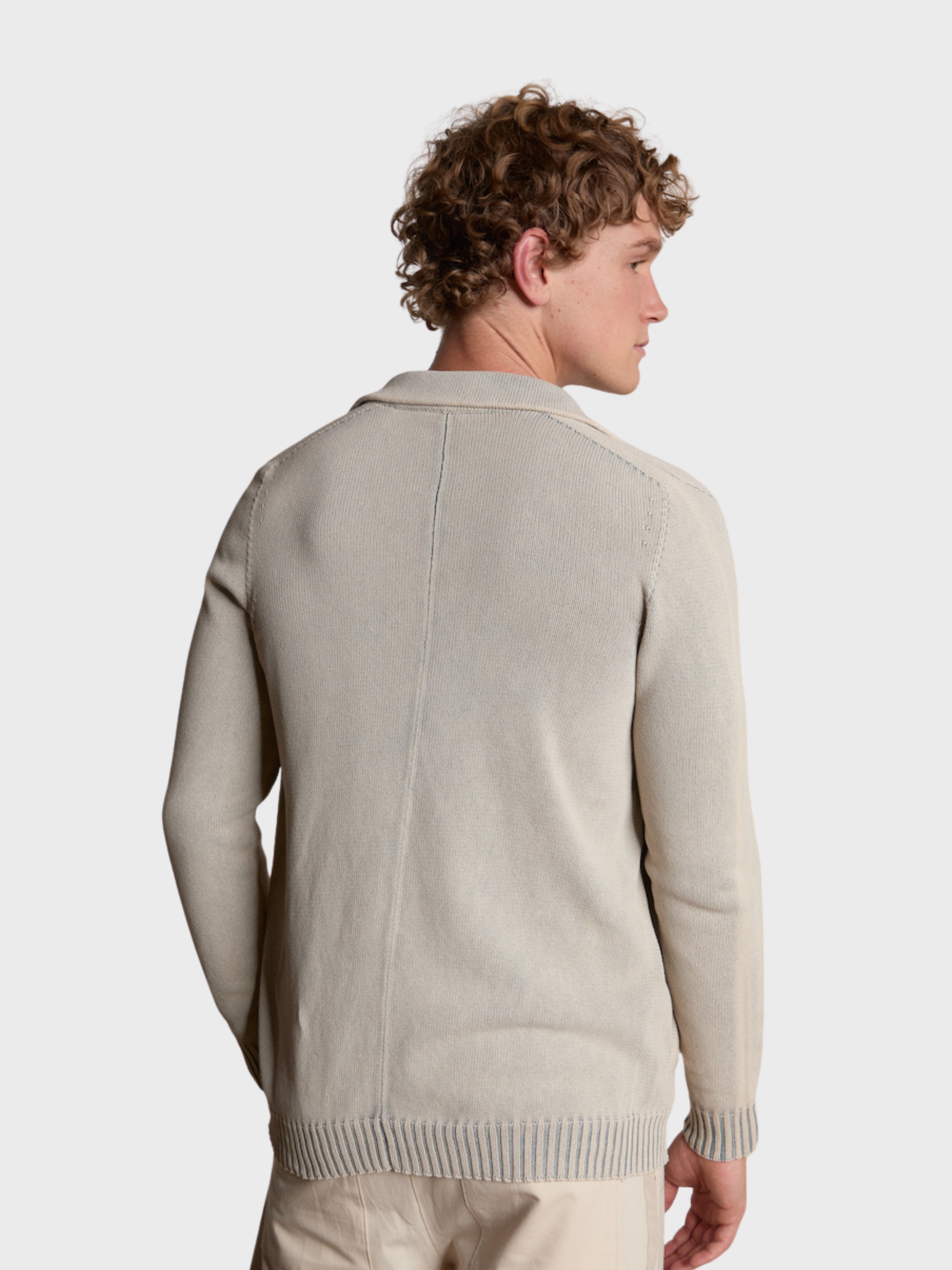 Arovescio Giacca Collo Rever Ml "Darkwash" Cardigen - Sand-Men's Sweaters-Brooklyn-Vancouver-Yaletown-Canada