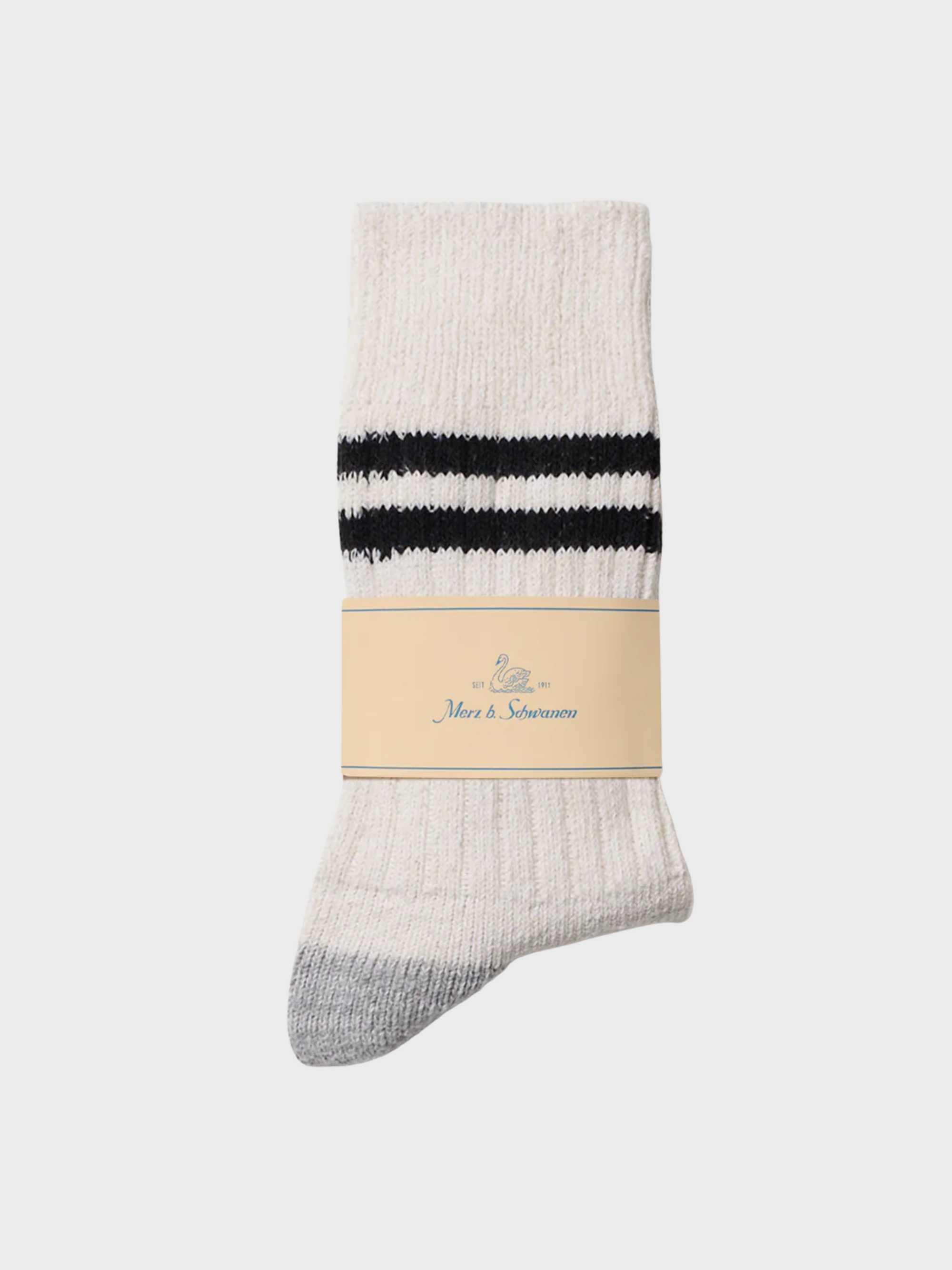 Merz Striped Cotton Socks - Nature/Black-Men's Accessories-Brooklyn-Vancouver-Yaletown-Canada