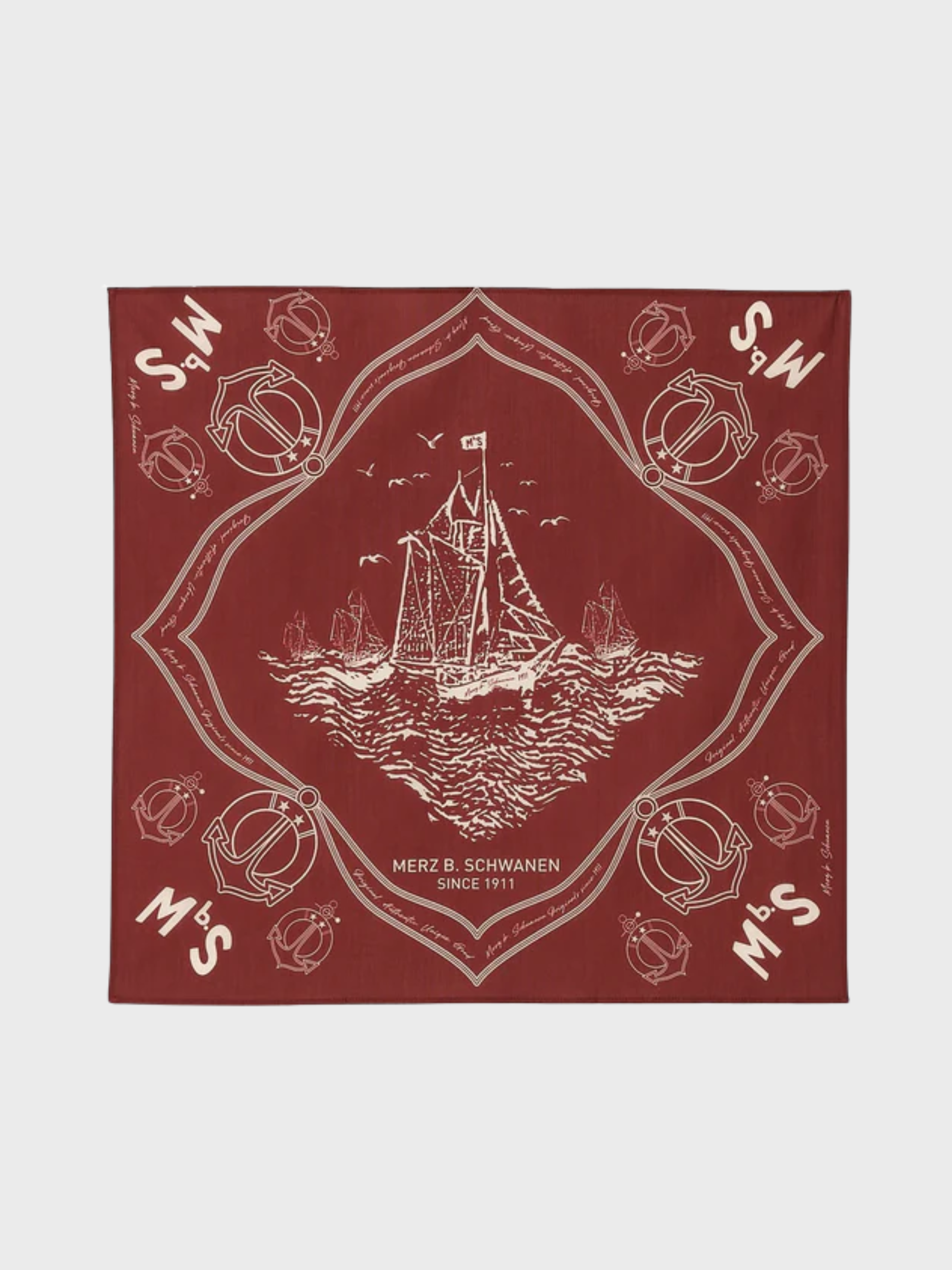 Merz MbS Logo Lightweight Cotton Poplin Bandana - Chestnut-Men's Accessories-Brooklyn-Vancouver-Yaletown-Canada