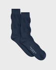 Far Afield Textured Stripe Socks - Navy-Men's Accessories-Brooklyn-Vancouver-Yaletown-Canada