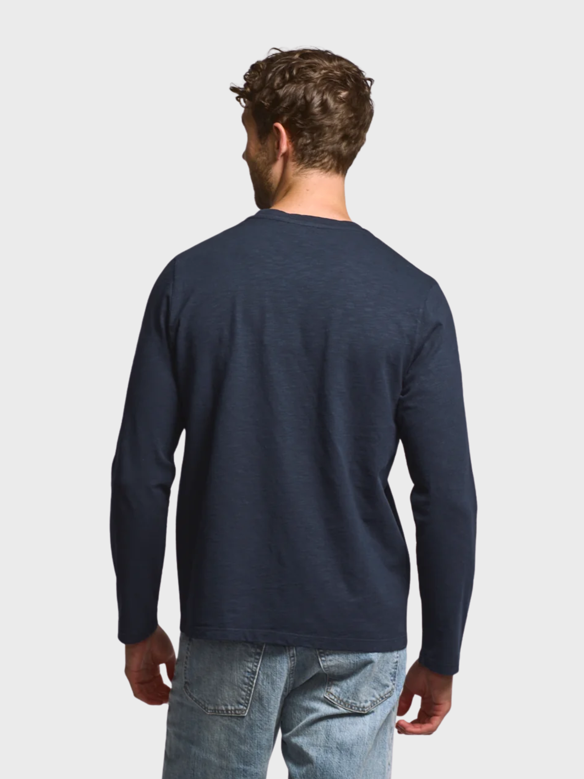 Easy Mondays Long Sleeve Slub Cotton T-Shirt - Navy-Men's T-Shirts-Brooklyn-Vancouver-Yaletown-Canada