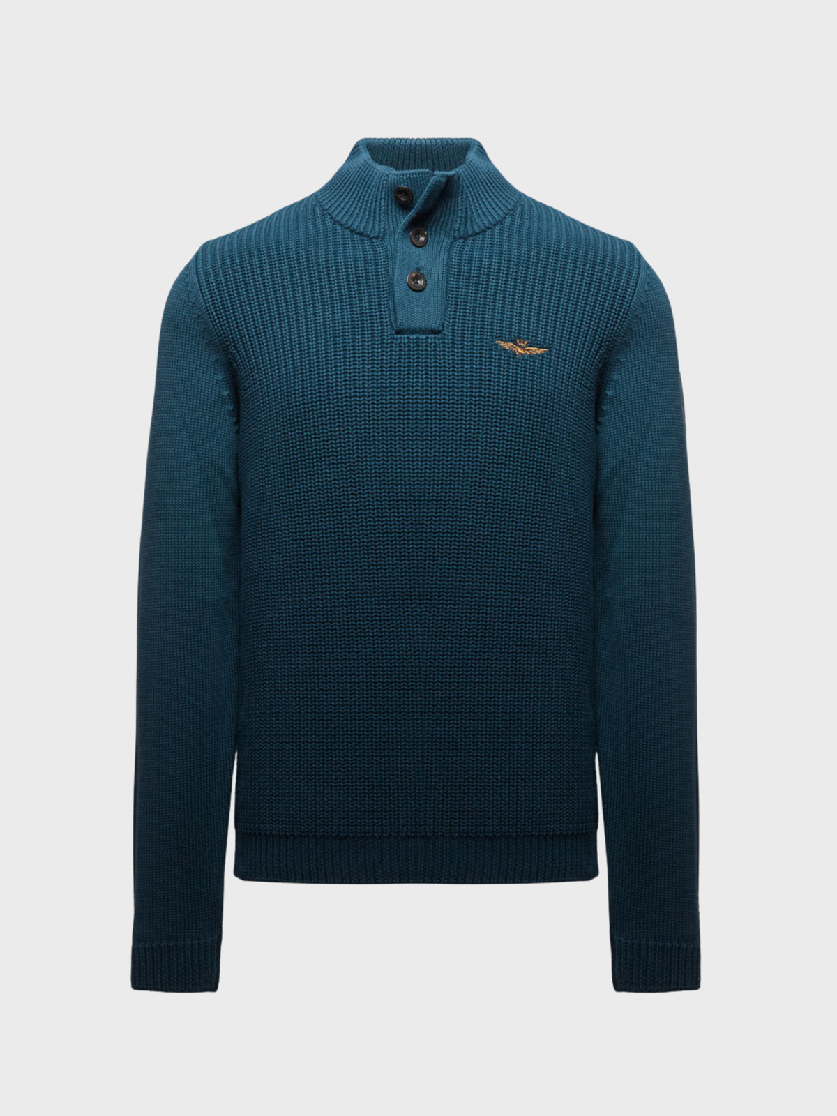 Aeronautica Militare Button Sweater - Petrol Green-Men's Sweaters-Brooklyn-Vancouver-Yaletown-Canada
