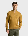 Aeronautica Militare Half Zip Sweater - Yellow Curry-Men's Sweaters-Brooklyn-Vancouver-Yaletown-Canada