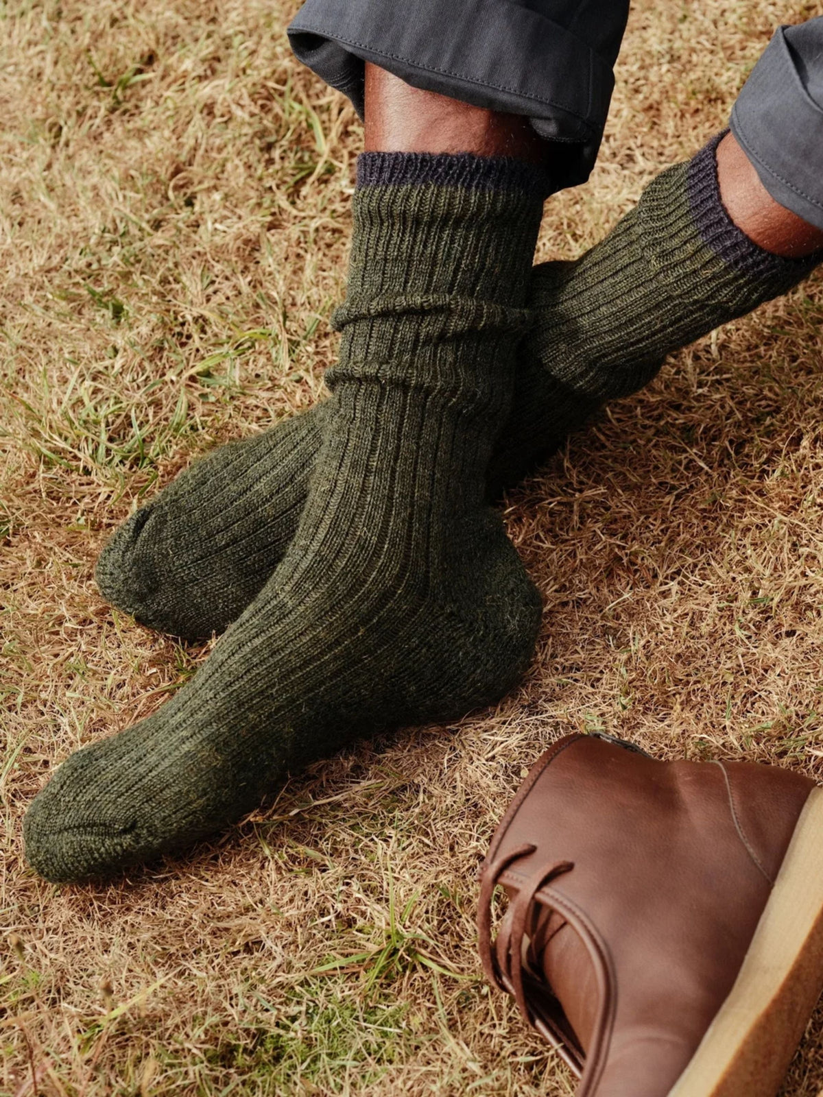 Peregrine Boot Socks - Olive-Men's Accessories-Brooklyn-Vancouver-Yaletown-Canada