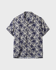 Gabba Tencel Pattern SS Shirt Black with Flowers-Men's Shirts-Howard-Surrey-Canada