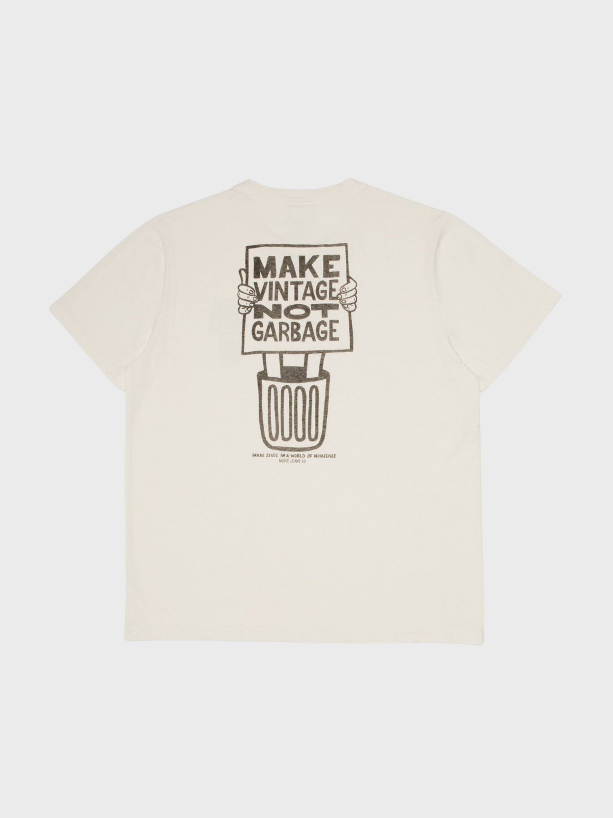 Nudie Roy Garbage T-Shirt Chalk White-Men's T-Shirts-Brooklyn-Vancouver-Yaletown-Canada